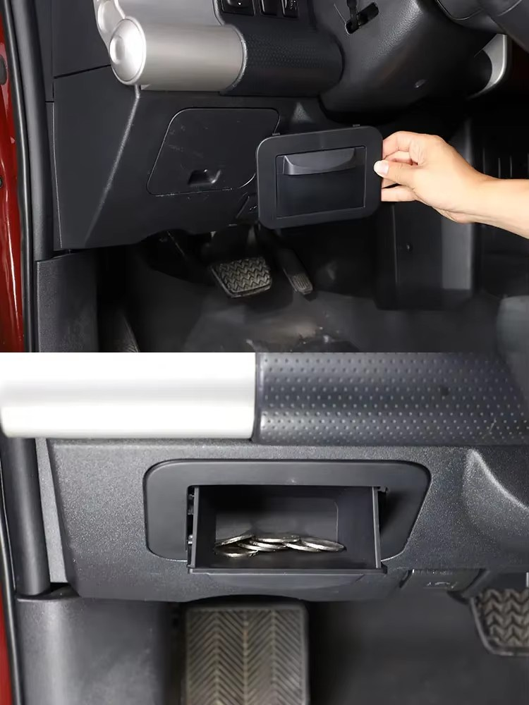 Toyota FJ Cruiser Dashboard Hidden Fuse Storage Box – ABS Black Interior Organizer Trim