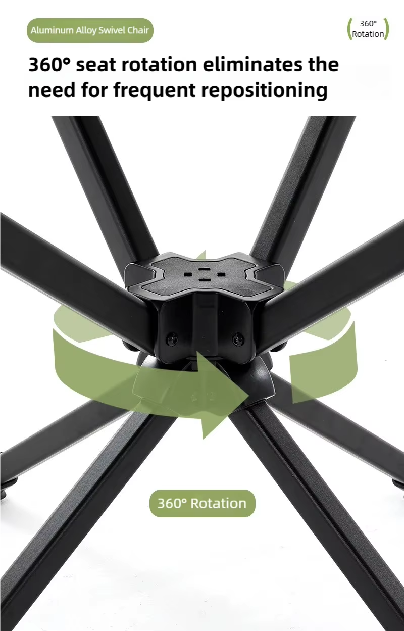 Aluminum Alloy Swivel Chair – Lightweight Foldable Outdoor Camping Chair with Cup Holder