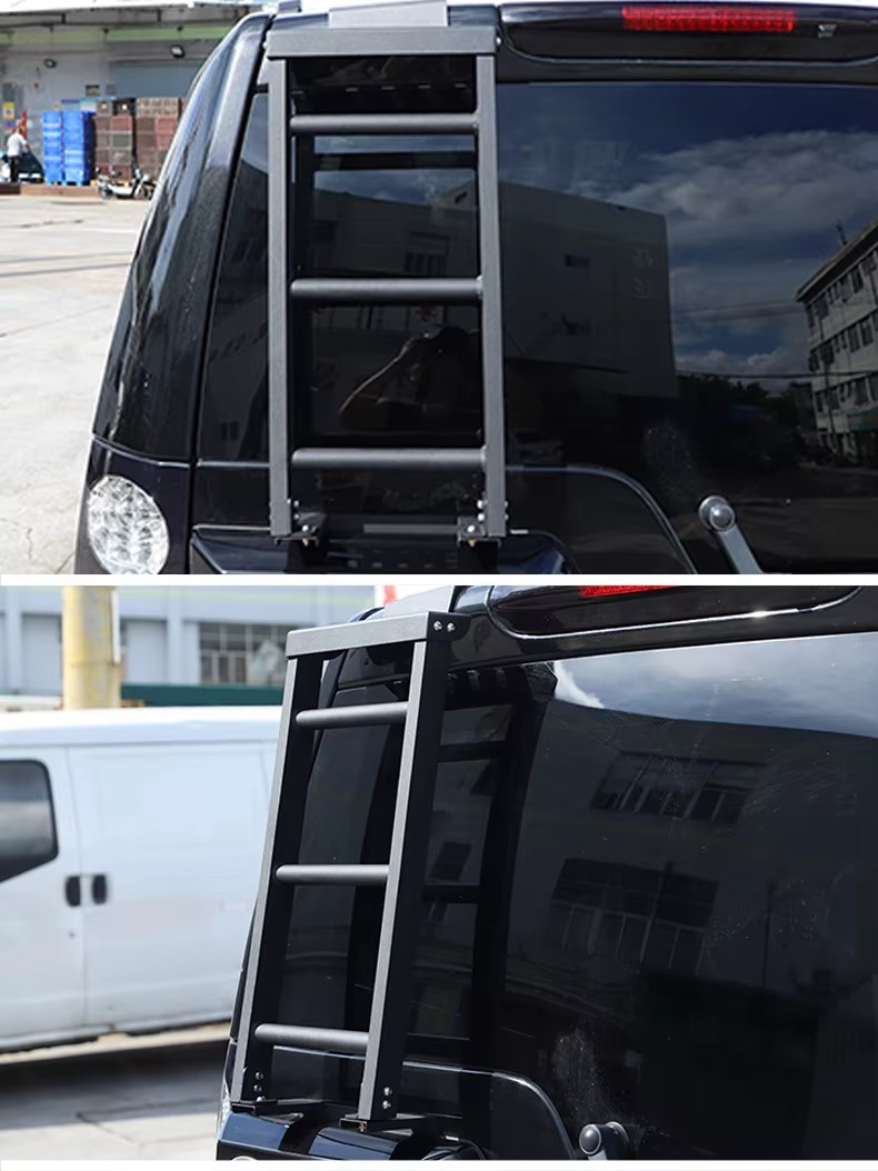 2004-2016 Land Rover Discovery 3/4, LR3, LR4 Rear Door/Trunk Ladders - Aluminum Alloy, Black Finish