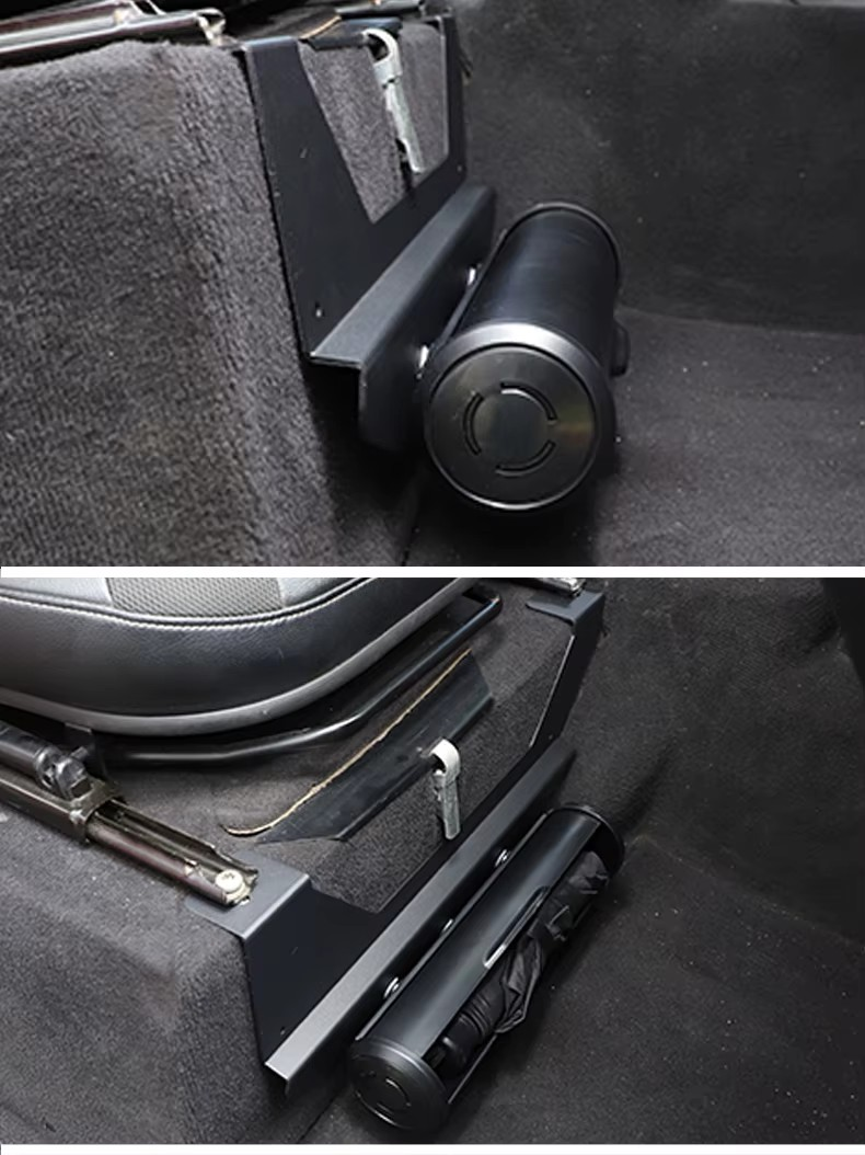 2004-2018 Land Rover Defender 90/110/130 (2004–2018) Car Seat Storage Bracket – Umbrella, Toolbox & Fire Extinguisher Holder