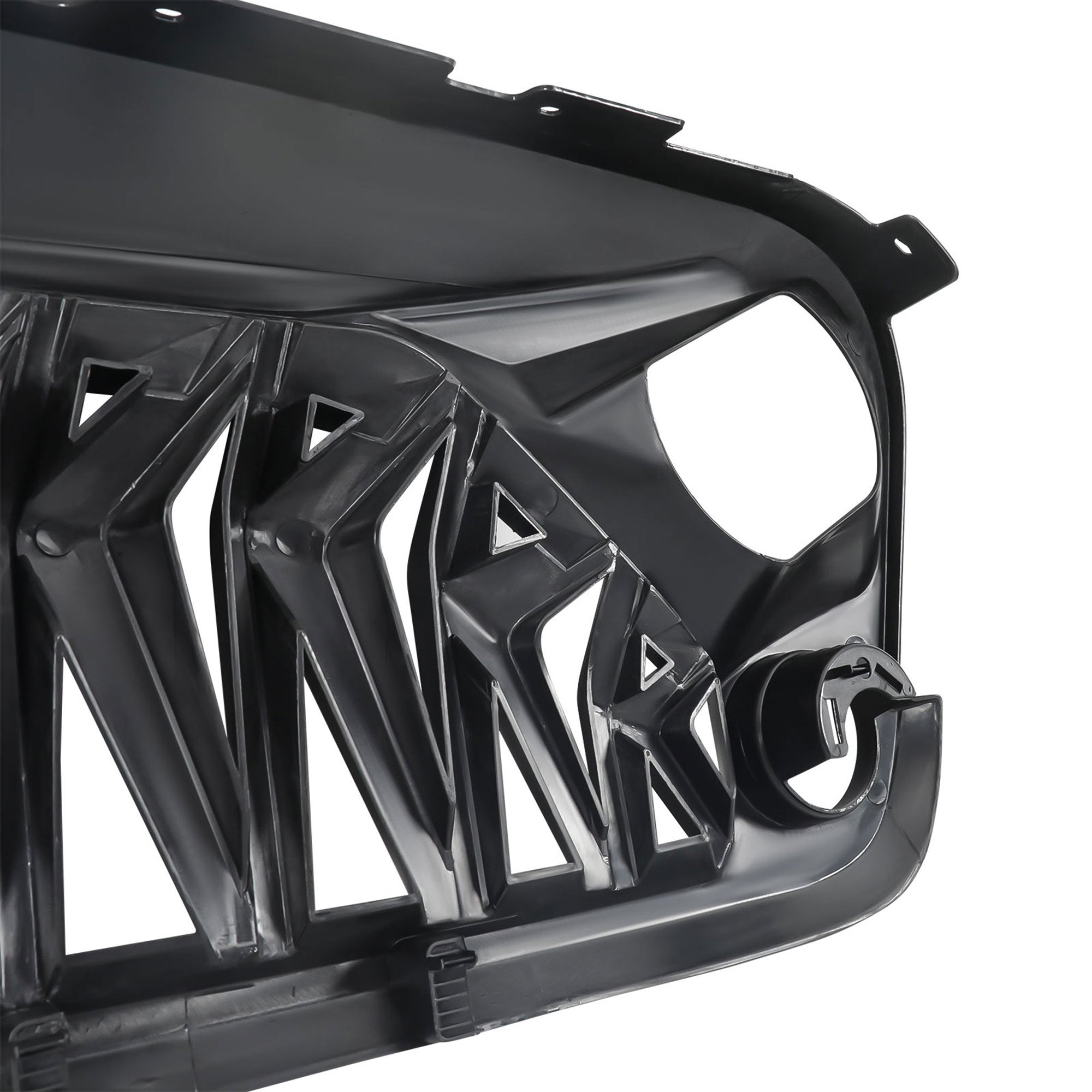2007-2018 Jeep Wrangler JK/JKU Front Grille – Aggressive Viper & Shark-Inspired, Matte Black ABS