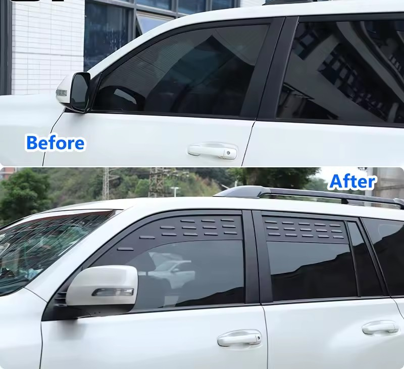 Lexus GX460 / Toyota Land Cruiser Prado 150 (2010–2023) Aluminum Alloy Front or Rear Window Vent Louver Sun Shield Panel – Black