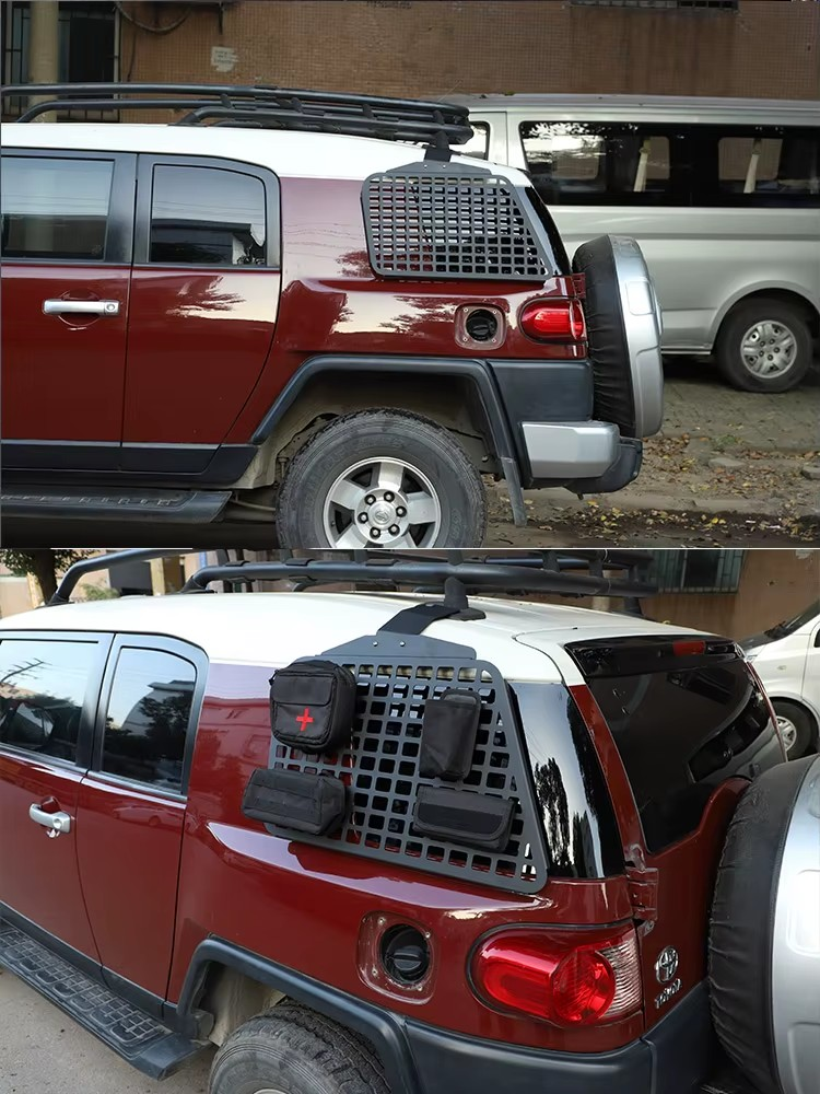 Toyota FJ Cruiser Trunk Side Exterior Window MOLLE Panel – Aluminum Alloy Exterior Protection & Gear Mount