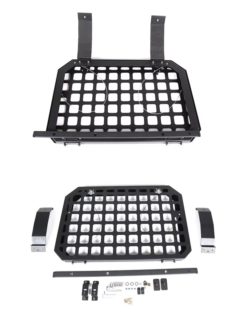 2020-2025 Land Rover Defender 110 Rear Trunk Window Armor - Aluminum Alloy, MOLLE Panel, Folding Table Tray