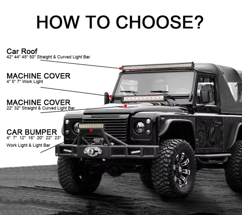 5D Offroad LED Light Bar – Curved / Straight | Spot & Flood Combo, RGB, Bluetooth App Control
