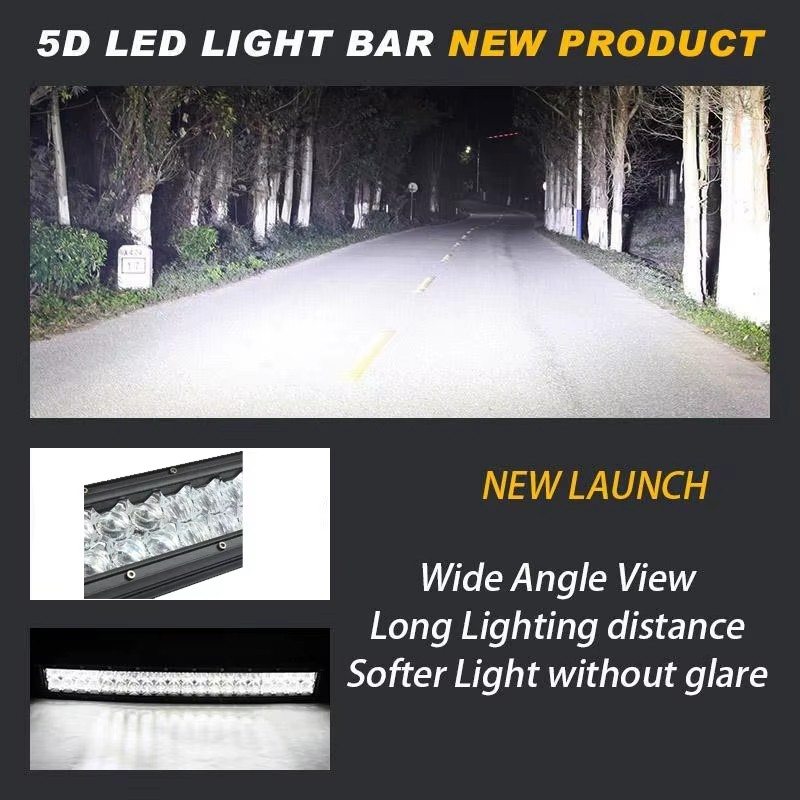 5D Offroad LED Light Bar – Curved / Straight | Spot & Flood Combo, RGB, Bluetooth App Control
