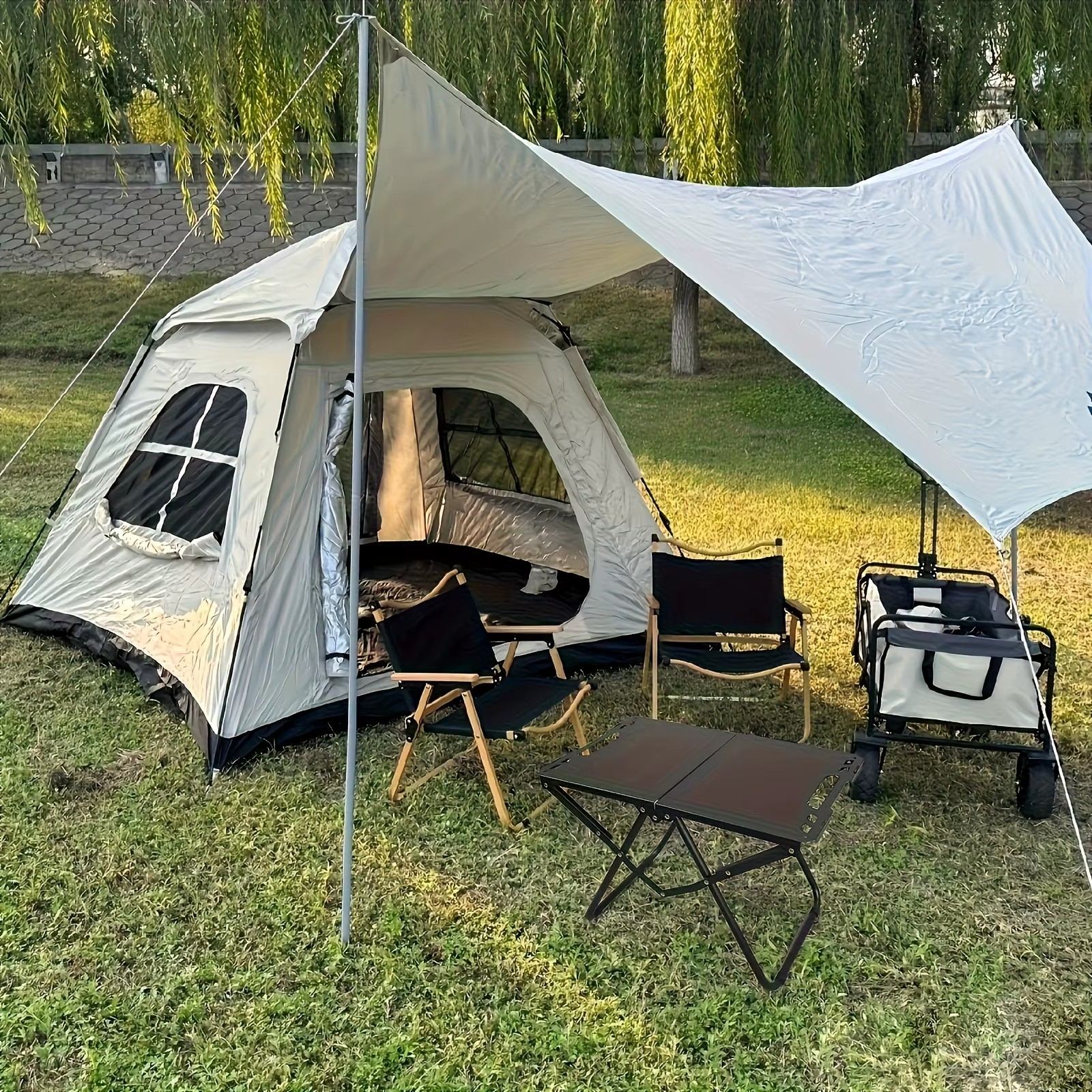 Foldable Carbon Steel Camping Table – Portable Outdoor Picnic, BBQ & Hiking Table