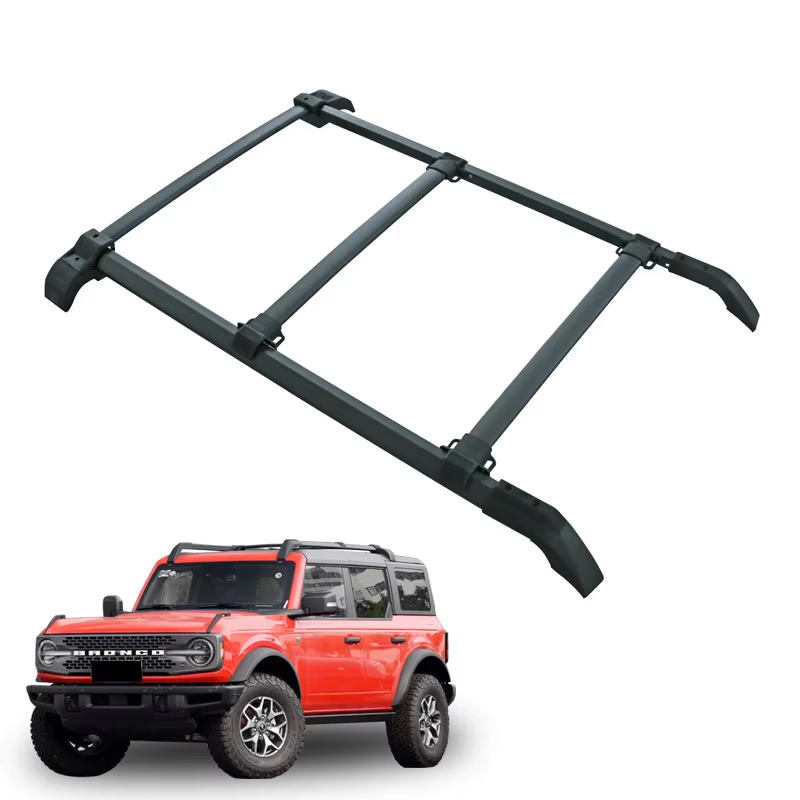2021-2025 Ford Bronco 4-Door Hardtop Extended Roof Rack Cross Bars Kit – Aluminum Alloy, 220 lb Capacity