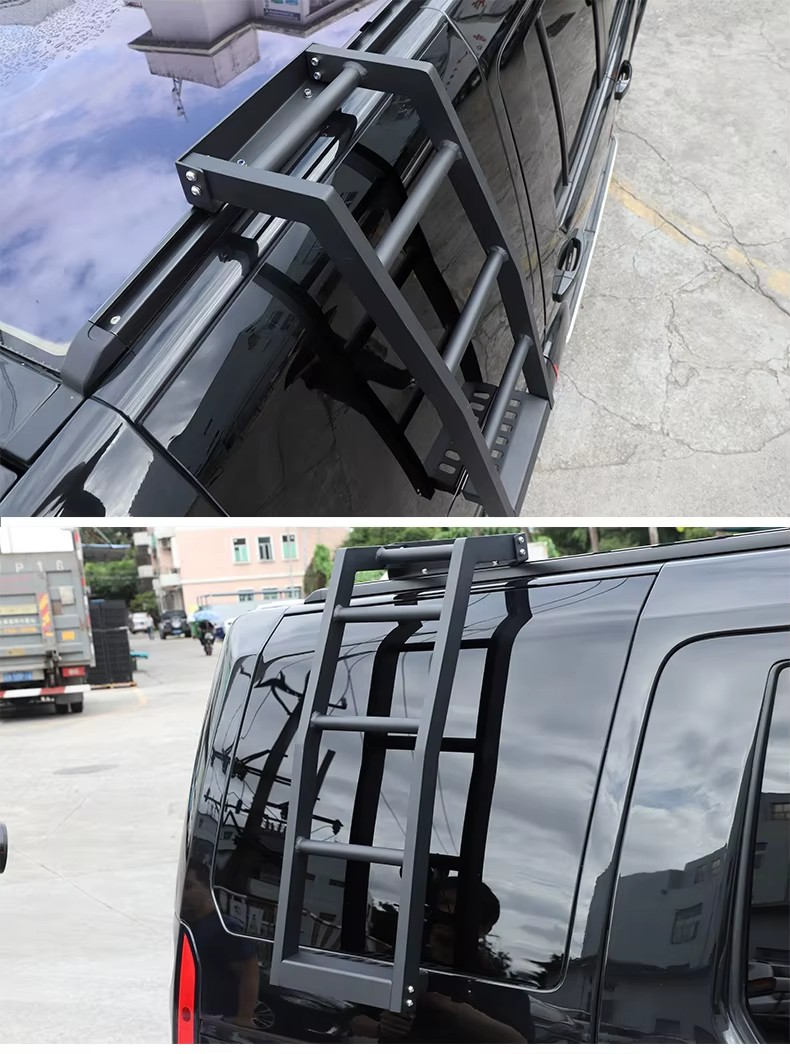 2004-2016 Land Rover Discovery 3/4, LR3, LR4 Rear Door/Trunk Ladders - Aluminum Alloy, Black Finish