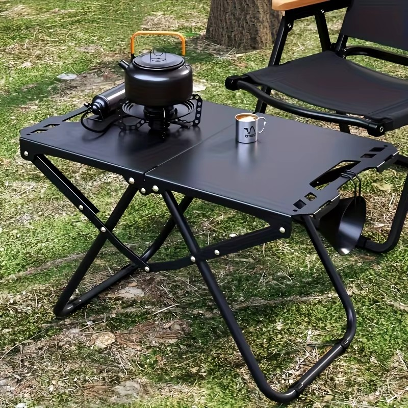 Foldable Carbon Steel Camping Table – Portable Outdoor Picnic, BBQ & Hiking Table