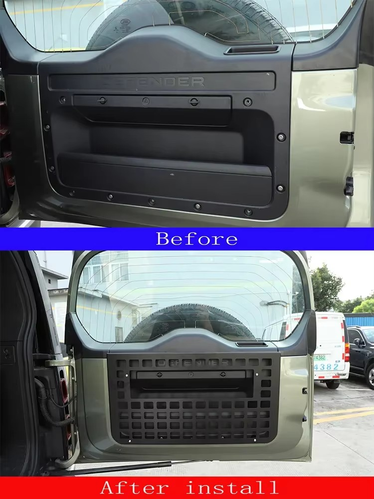 2004-2024 Land Rover Defender 90/110/130 2004–2024 Aluminum Tailgate Luggage Support & MOLLE Storage Panel