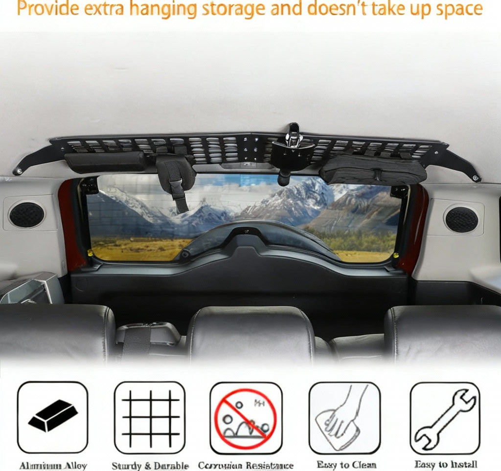 Toyota FJ Cruiser Aluminum Alloy Trunk Roof MOLLE Organizer Panel