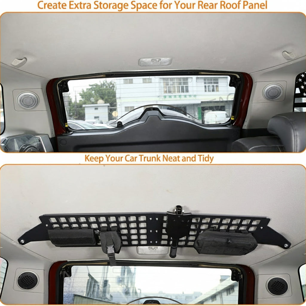 Toyota FJ Cruiser Aluminum Alloy Trunk Roof MOLLE Organizer Panel