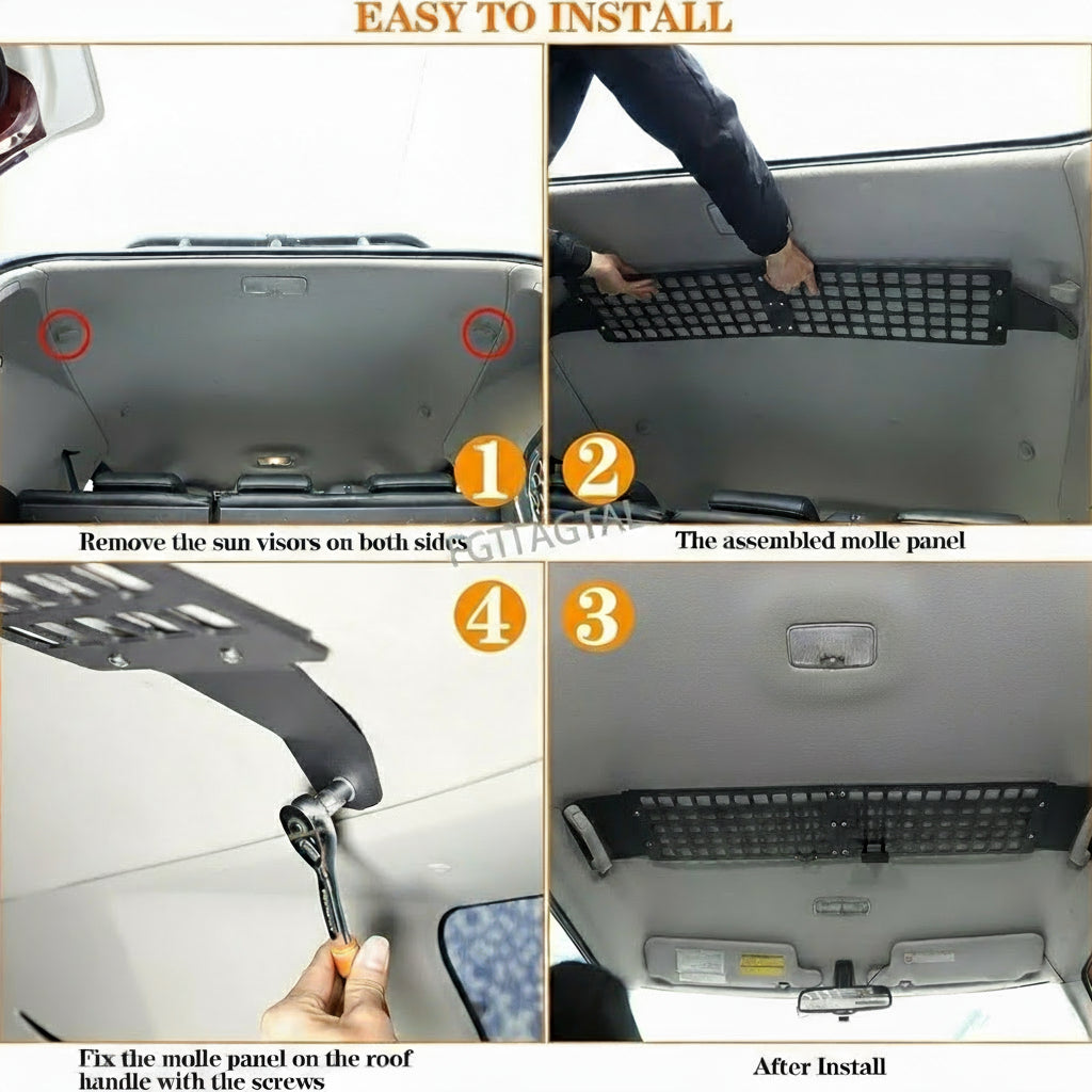 Toyota FJ Cruiser Aluminum Alloy Trunk Roof MOLLE Organizer Panel