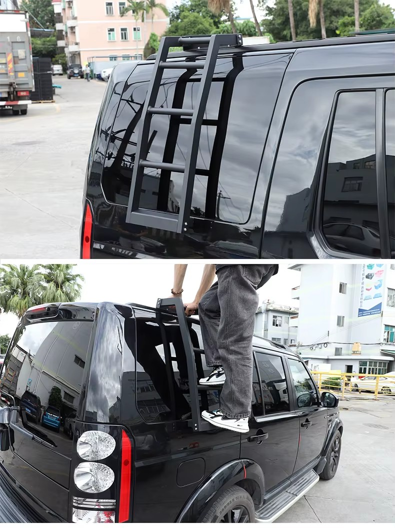 2004-2016 Land Rover Discovery 3/4, LR3, LR4 Rear Door/Trunk Ladders - Aluminum Alloy, Black Finish