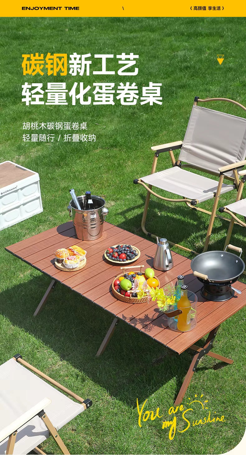 Outdoor Picnic Desk Lightweight Aluminum Table Sturdy Foldable Portable Folding Camping Table Garden Lawn Party Use Furniture