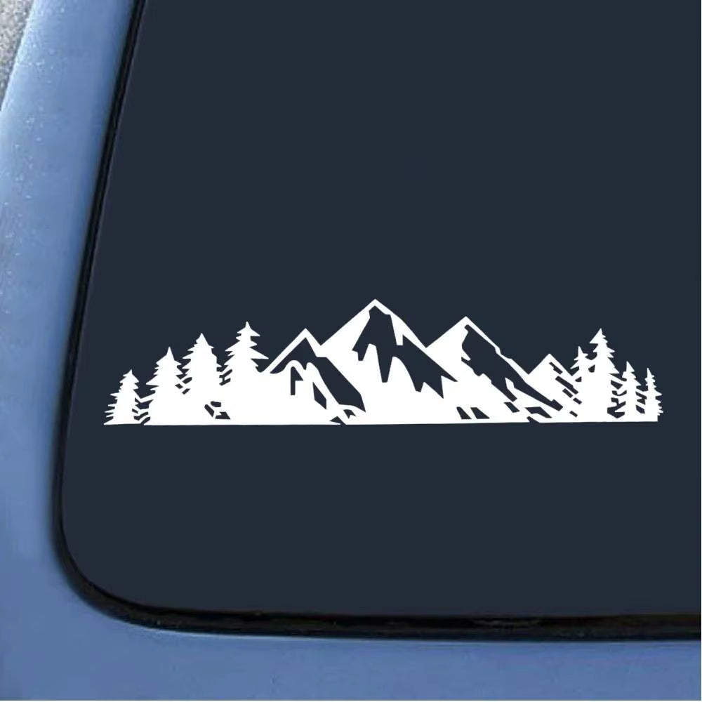Forest Mountain Car Sticker – 2PCS Durable PET Vehicle Decal