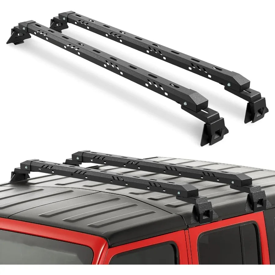 Combine 2007–2024 Jeep Wrangler JK/JL & Gladiator JT Roof Rack Bars – Steel Crossbars, 300 lbs Capacity