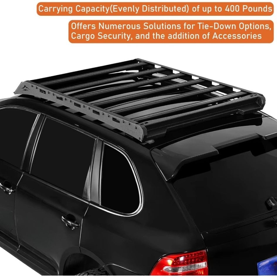 2003–2010 Porsche Cayenne & VW Touareg Heavy-Duty Full-Length Roof Rack Crossbars – Steel & Aluminum, 400 lbs Capacity, Overland Ready