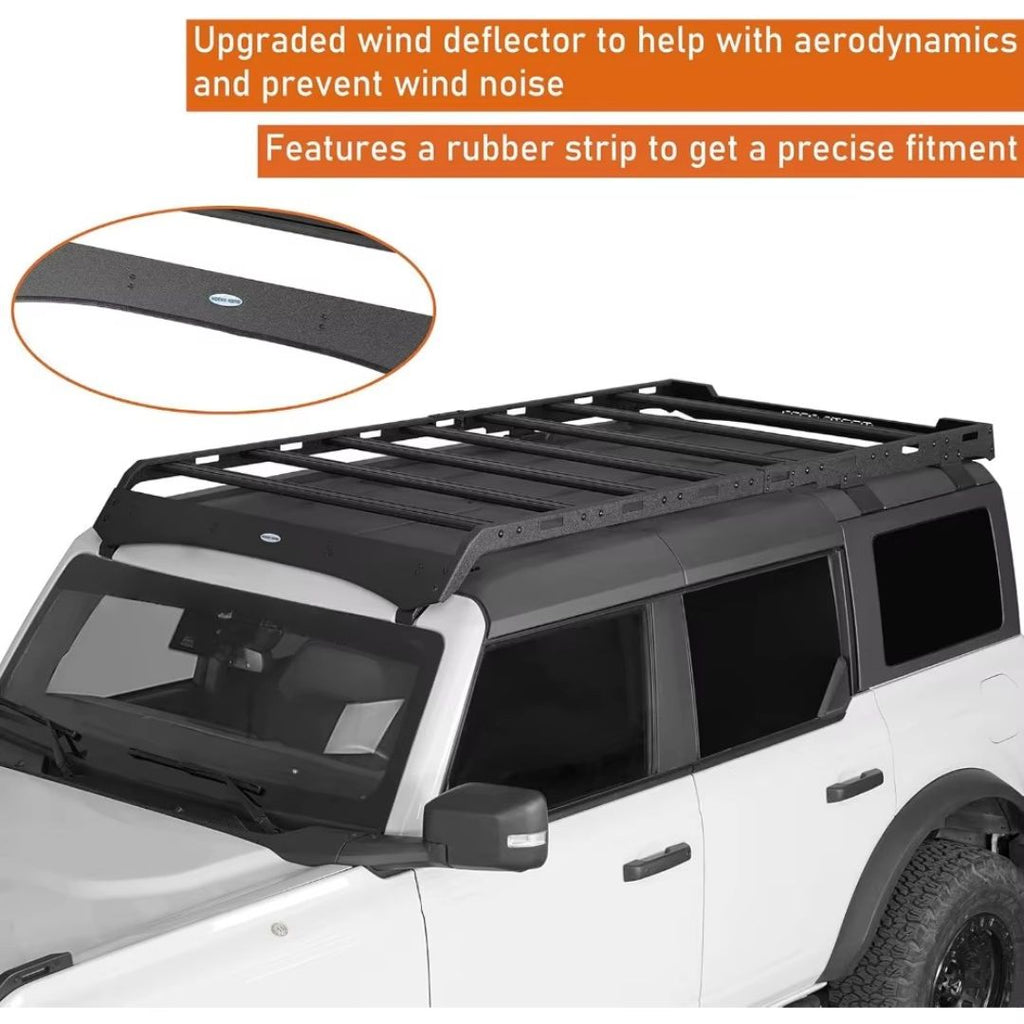 2021-2025 Ford Bronco 4-Door Hardtop Roof Rack – Full-Length Aluminum Cross Bars Cargo Carrier Basket