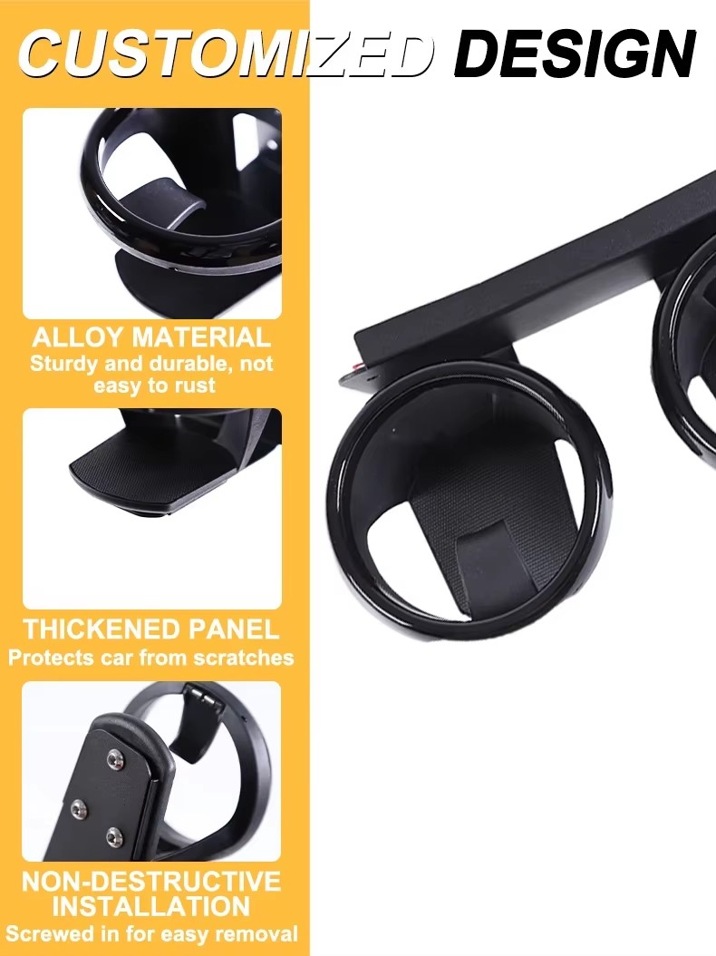 2024+ Toyota Land Cruiser Prado 250 LC250 Rear Seat Armrest Cup Holder – Interior Accessory, Black