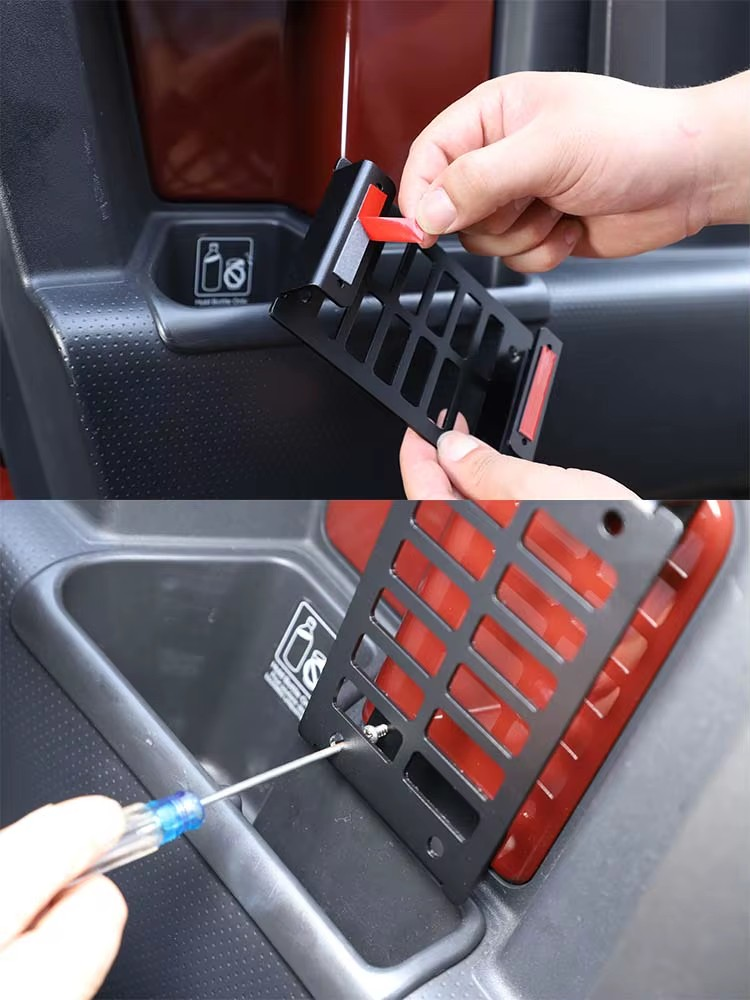 Toyota FJ Cruiser Aluminum Alloy Interior Door Storage Shelf – Hanging Rack Organizer