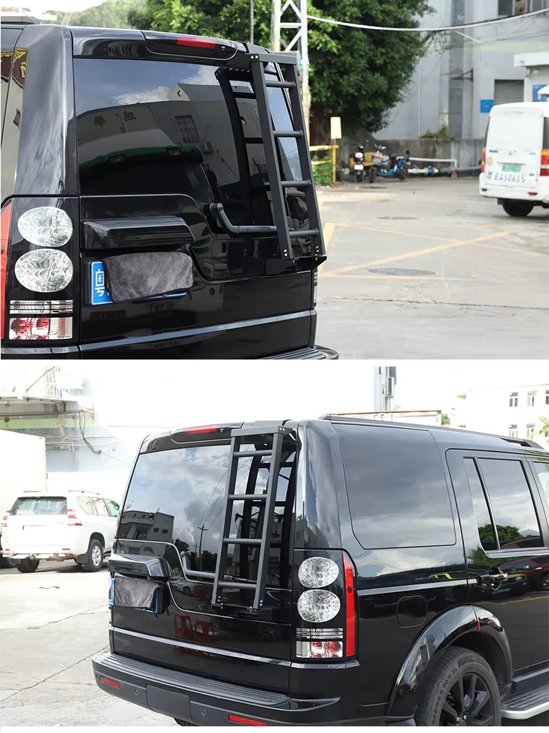 2004-2016 Land Rover Discovery 3/4, LR3, LR4 Rear Door/Trunk Ladders - Aluminum Alloy, Black Finish