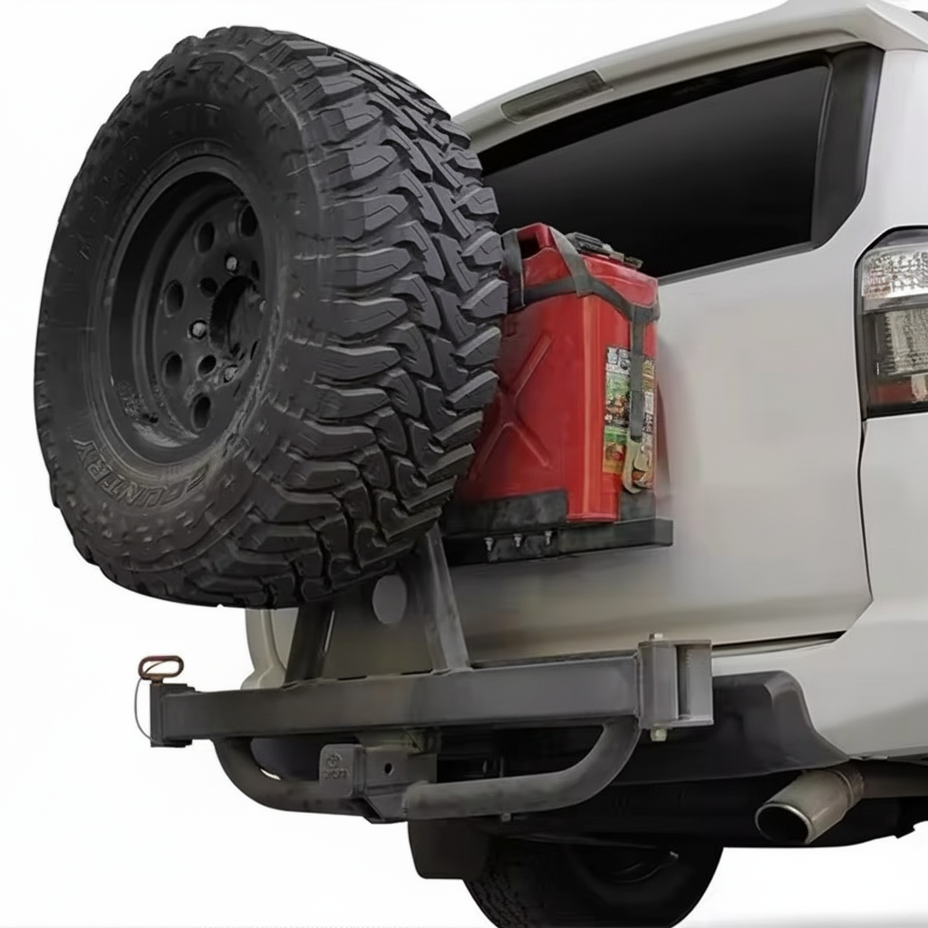Heavy-Duty Hitch-Mounted Spare Tire Carrier — Single & Dual Wheel Options