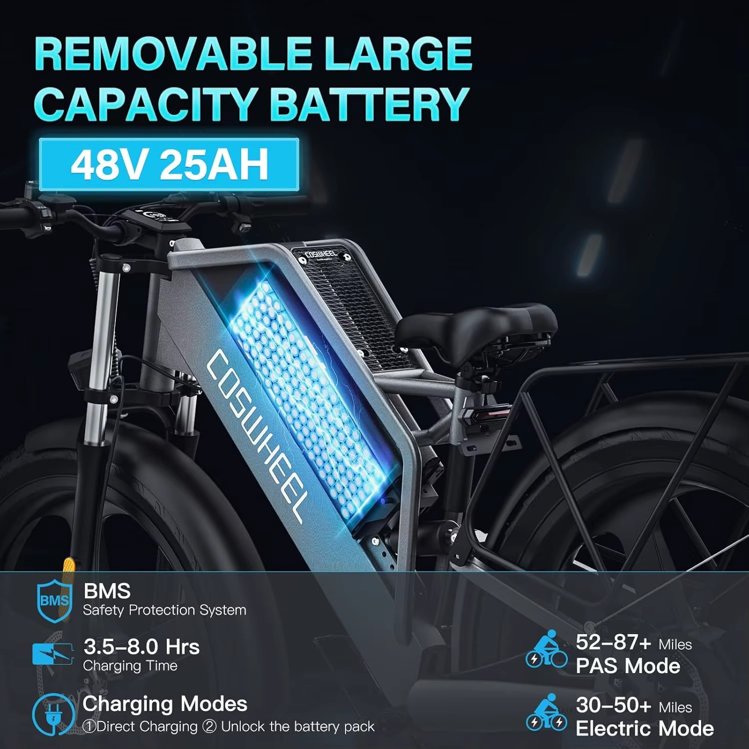 Coswheel T26 48V 1500W Electric Fat-Tire Bike | Off-Road & Commuting E-Bike