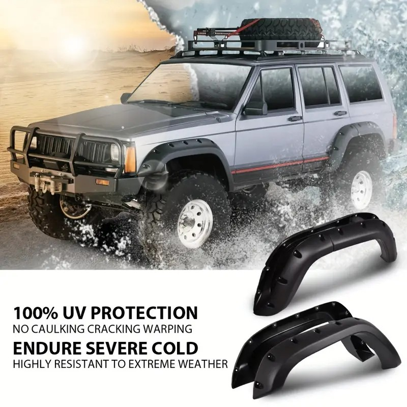 1984-2001 Jeep Cherokee XJ Fender Flares Wheel Flaps Black Plastic