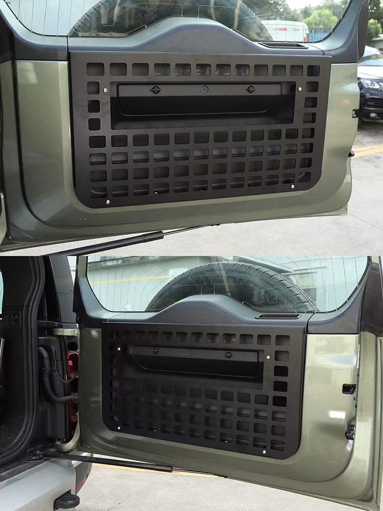 2004-2024 Land Rover Defender 90/110/130 2004–2024 Aluminum Tailgate Luggage Support & MOLLE Storage Panel
