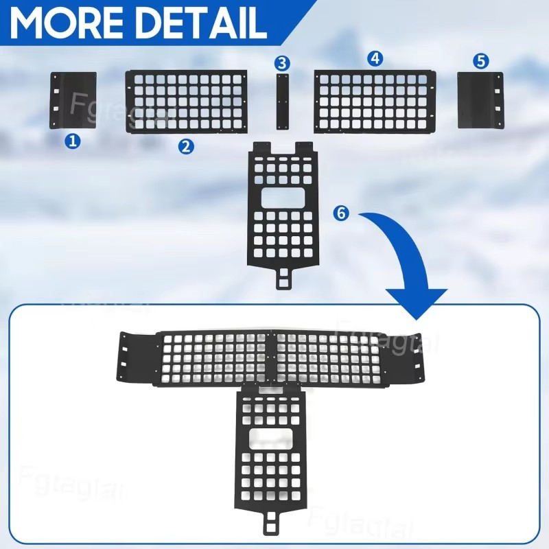Toyota FJ Cruiser Aluminum Alloy Front Overhead MOLLE Panel – Interior Storage Rack