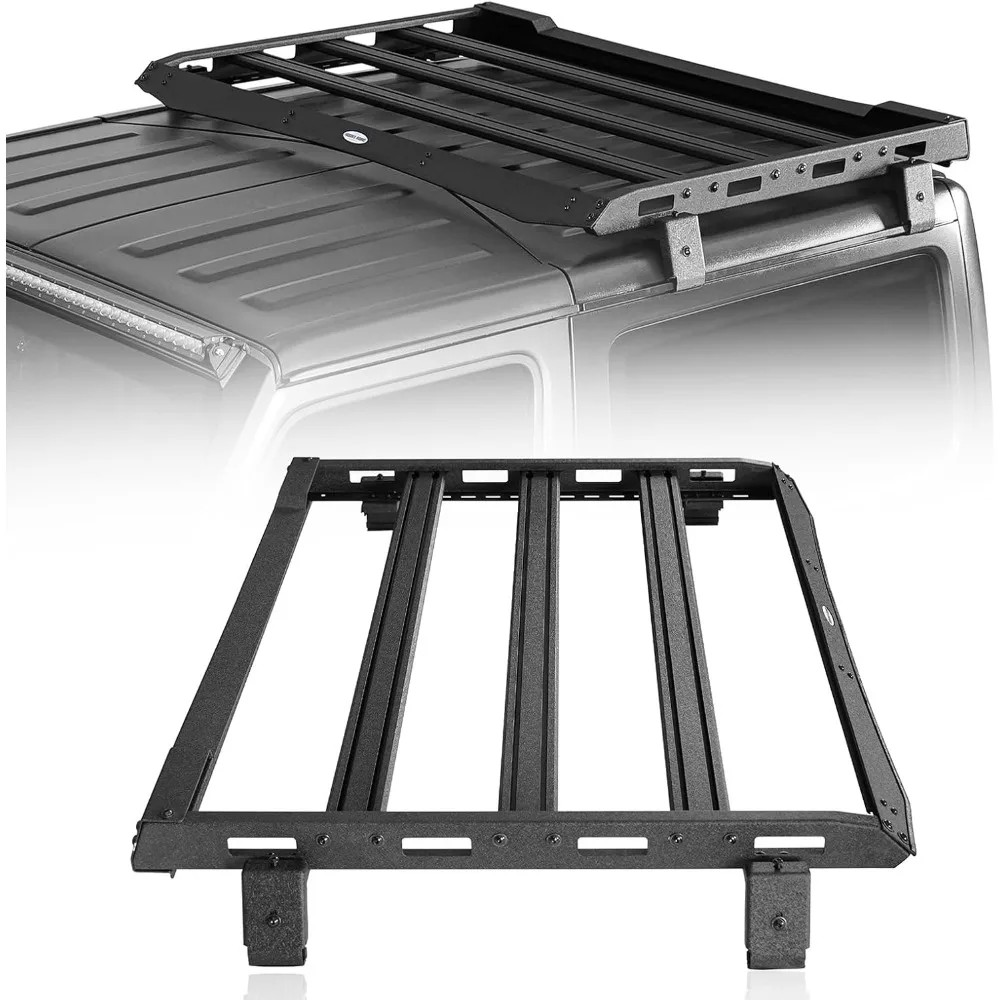 2018–2025 Jeep Wrangler JL 2-Door Hardtop Overland Roof Rack Cargo Carrier – Aerodynamic, 3 Crossbars, Bolt-On