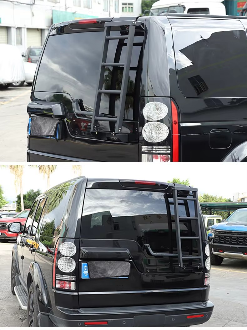 2004-2016 Land Rover Discovery 3/4, LR3, LR4 Rear Door/Trunk Ladders - Aluminum Alloy, Black Finish