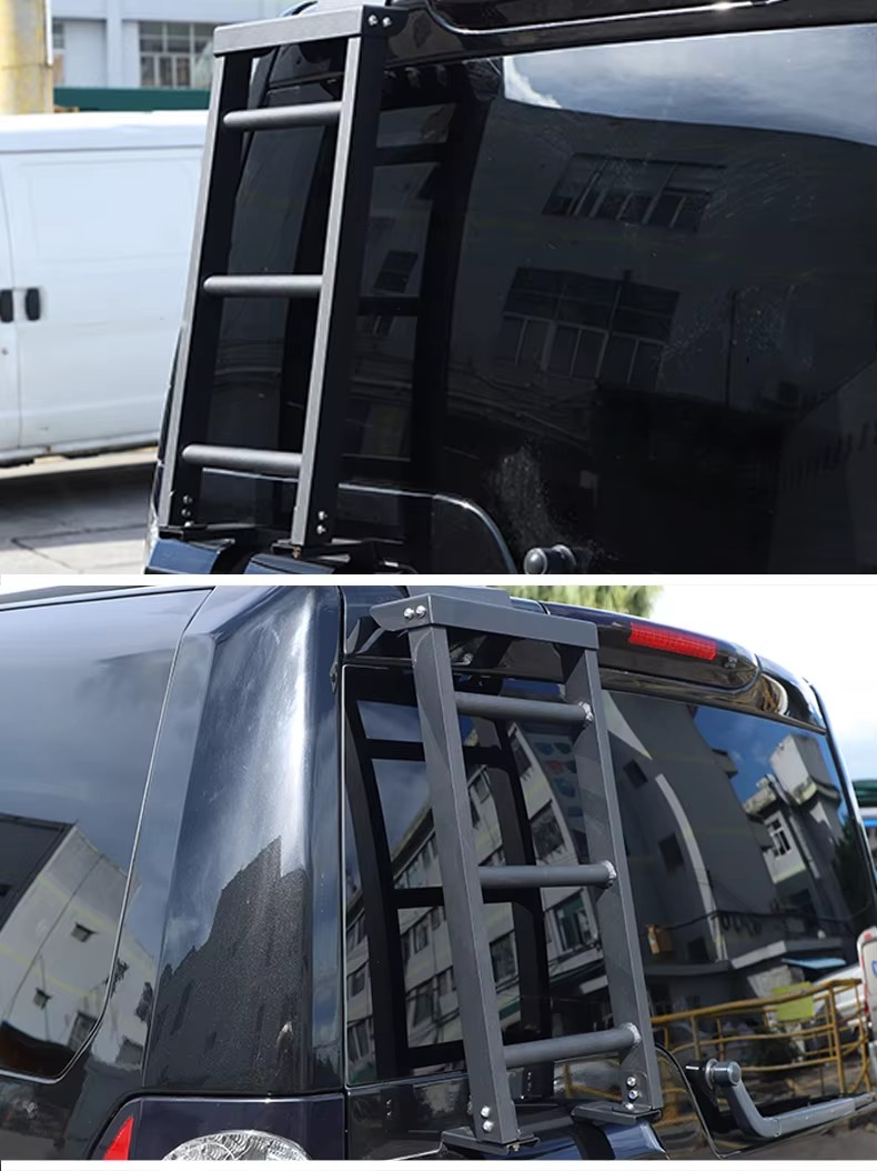 2004-2016 Land Rover Discovery 3/4, LR3, LR4 Rear Door/Trunk Ladders - Aluminum Alloy, Black Finish