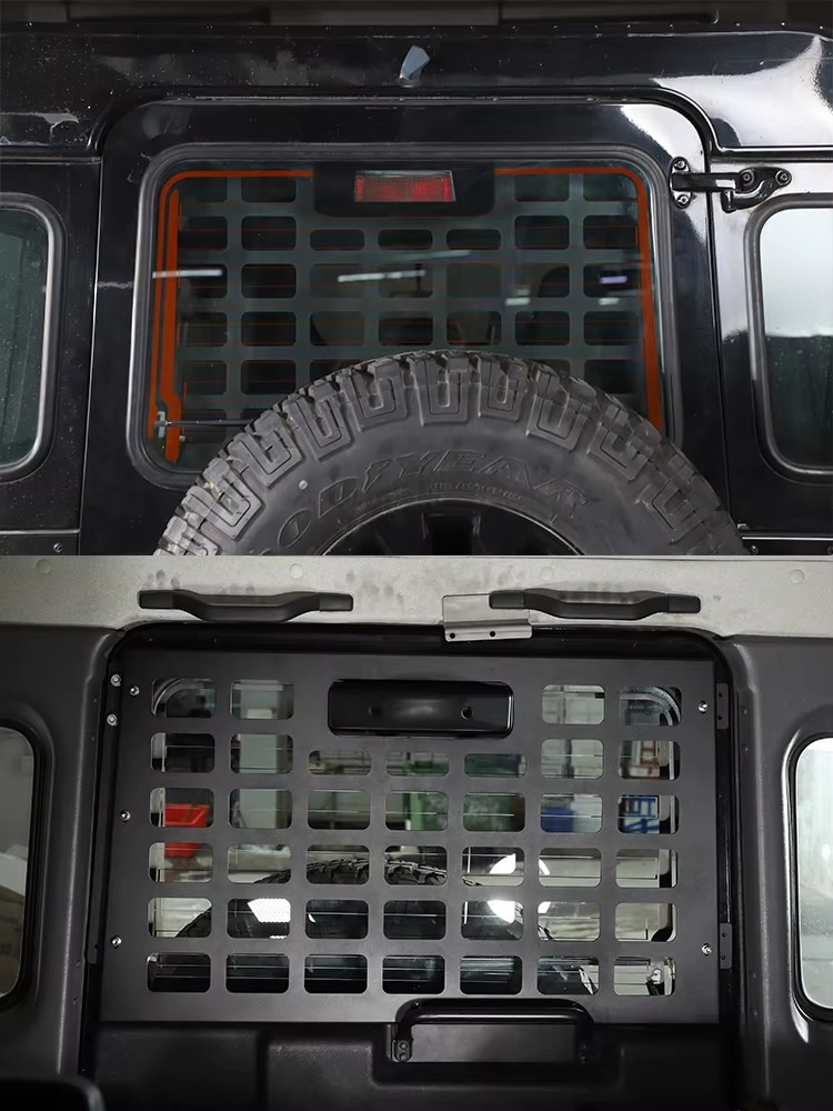 2004-2024 Land Rover Defender 90/110/130 2004–2024 Aluminum Tailgate Luggage Support & MOLLE Storage Panel