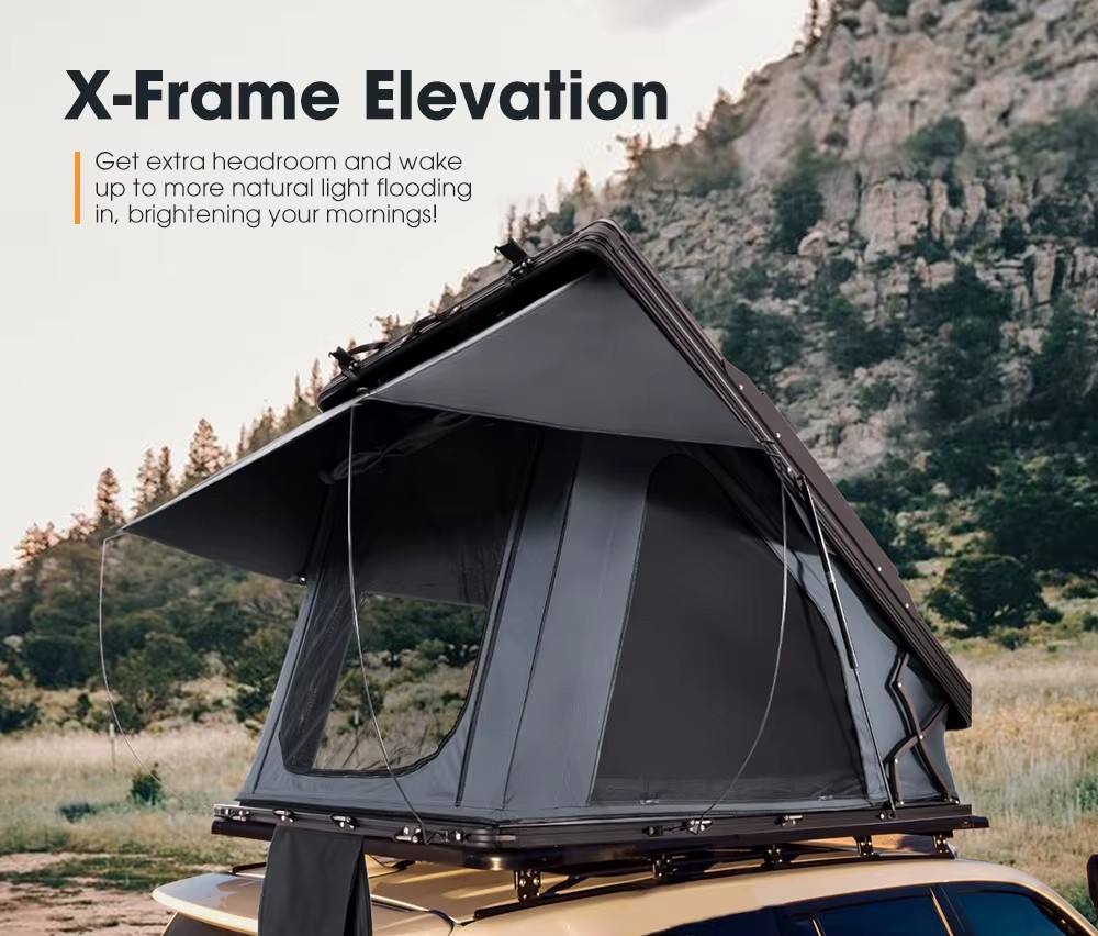Ultralight Hard Shell Rooftop Tent – Aluminum Hardtop RTT Wedge for Camping, Waterproof & UV Resistant