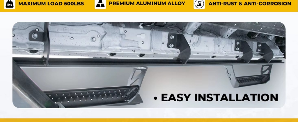 2024+ Toyota Tacoma Double Cab Running Boards – Aluminum Side Steps