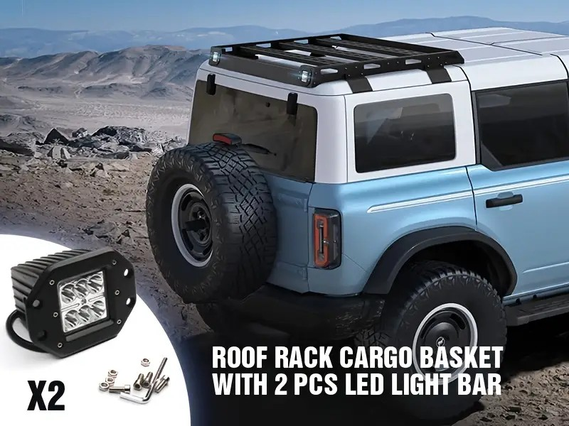 2021–2025 Ford Bronco Heavy Duty Rear Half Short Roof Rack Cargo Basket