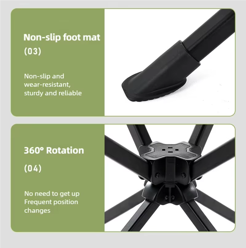 Aluminum Alloy Swivel Chair – Lightweight Foldable Outdoor Camping Chair with Cup Holder