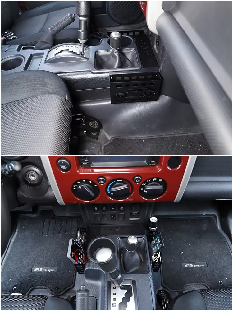 Toyota FJ Cruiser (LHD or RHD Options) Aluminum Alloy Center Console Storage Basket Trim