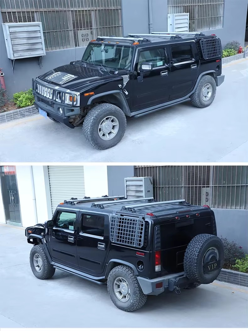Hummer H2 2003–2009 Rear Window Armor MOLLE Panel | Aluminum Exterior Storage Rack