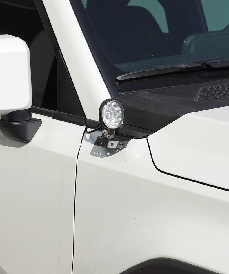 2024+ Toyota Land Cruiser 250 LC250 A-Pillar Searchlight Bracket – Heavy-Duty Carbon Steel Mount, Black (Set of 2)