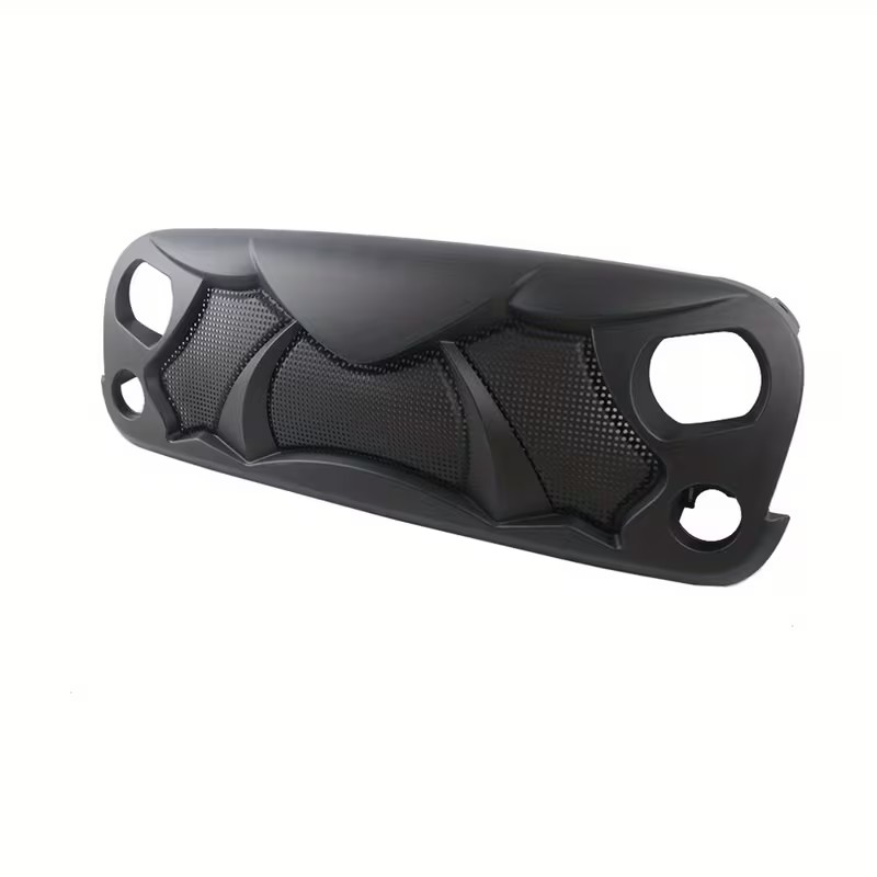 2007-2018 Jeep Wrangler JK/JKU Front Grille – Aggressive Viper & Shark-Inspired, Matte Black ABS