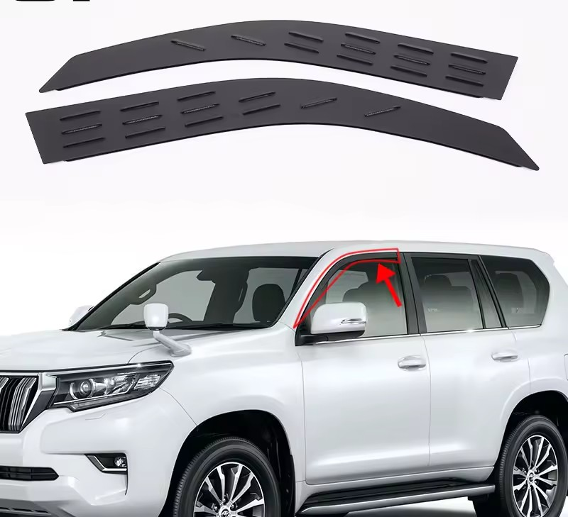Lexus GX460 / Toyota Land Cruiser Prado 150 (2010–2023) Aluminum Alloy Front or Rear Window Vent Louver Sun Shield Panel – Black