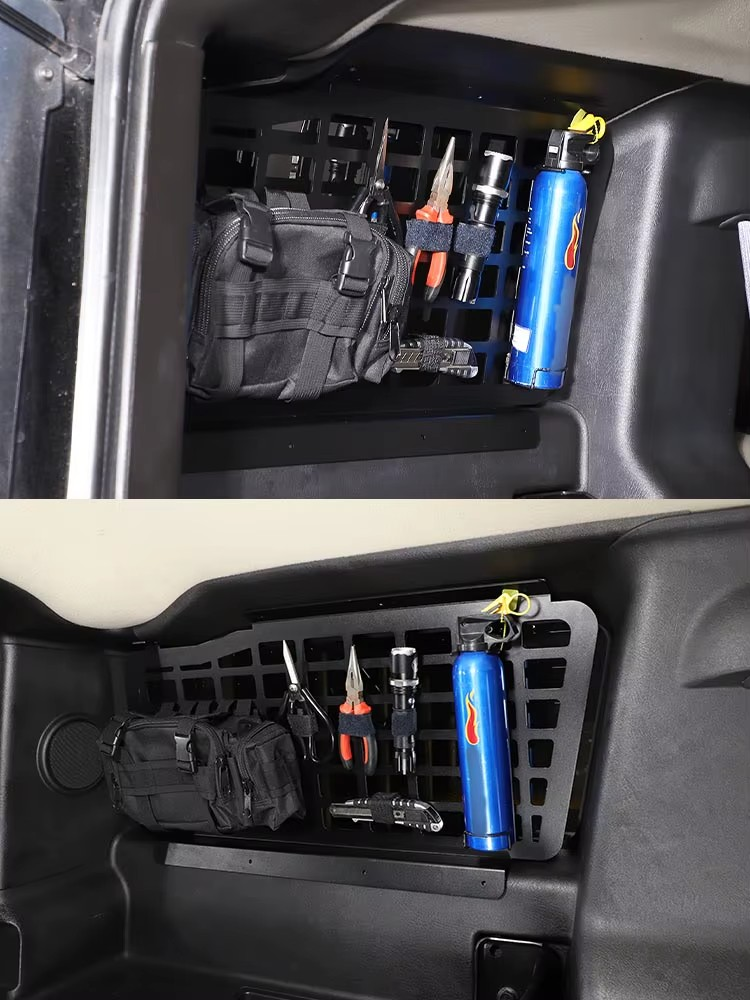 2003-2009 Hummer H2 Rear Trunk Side Window MOLLE Panel Organizer - Aluminum Alloy, Black