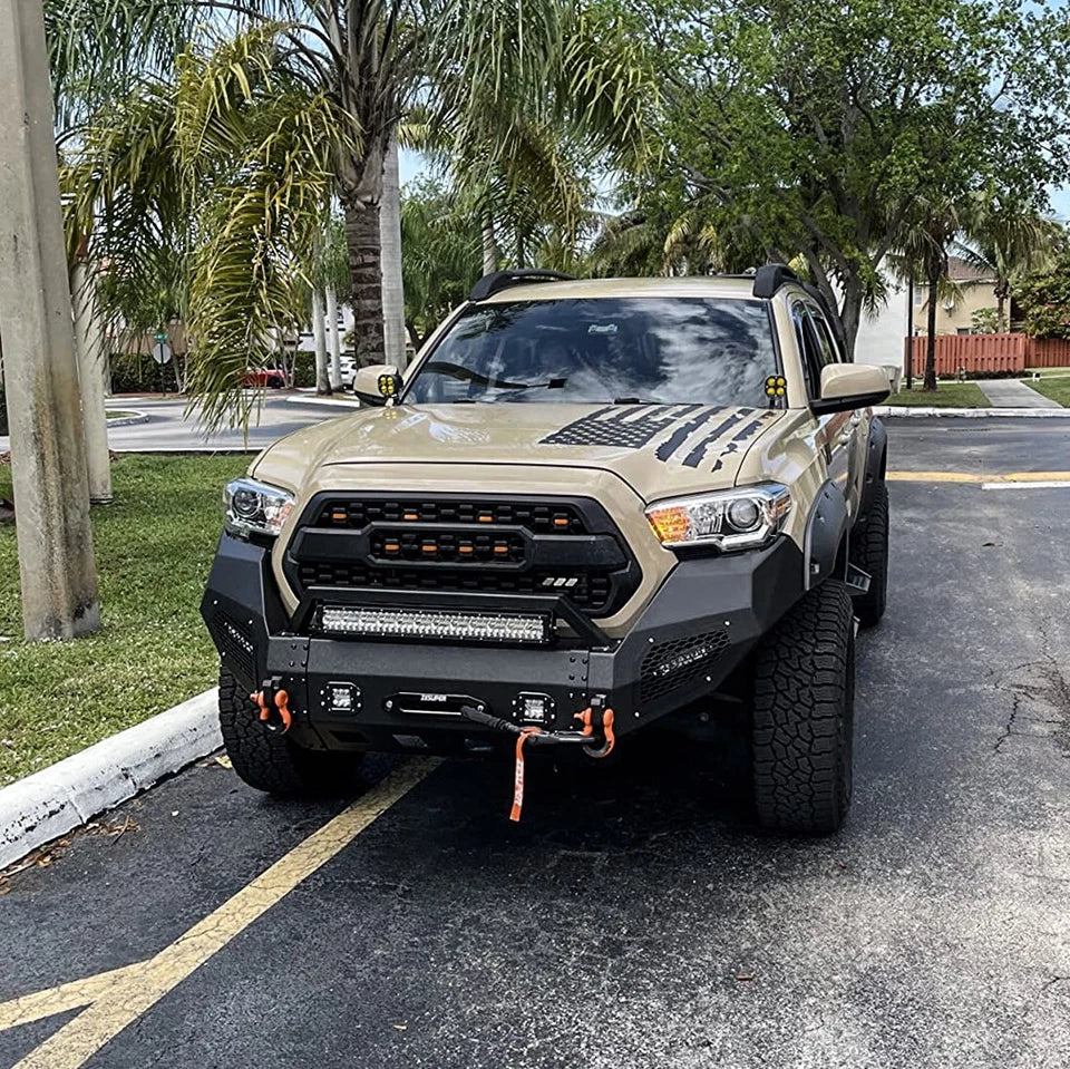 2016-2023 Toyota Tacoma Complete Steel Front Bumper w/ LEDs