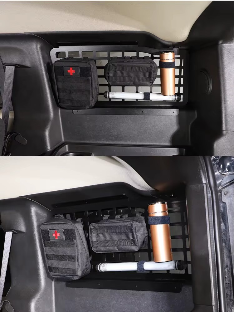 2003-2009 Hummer H2 Rear Trunk Side Window MOLLE Panel Organizer - Aluminum Alloy, Black