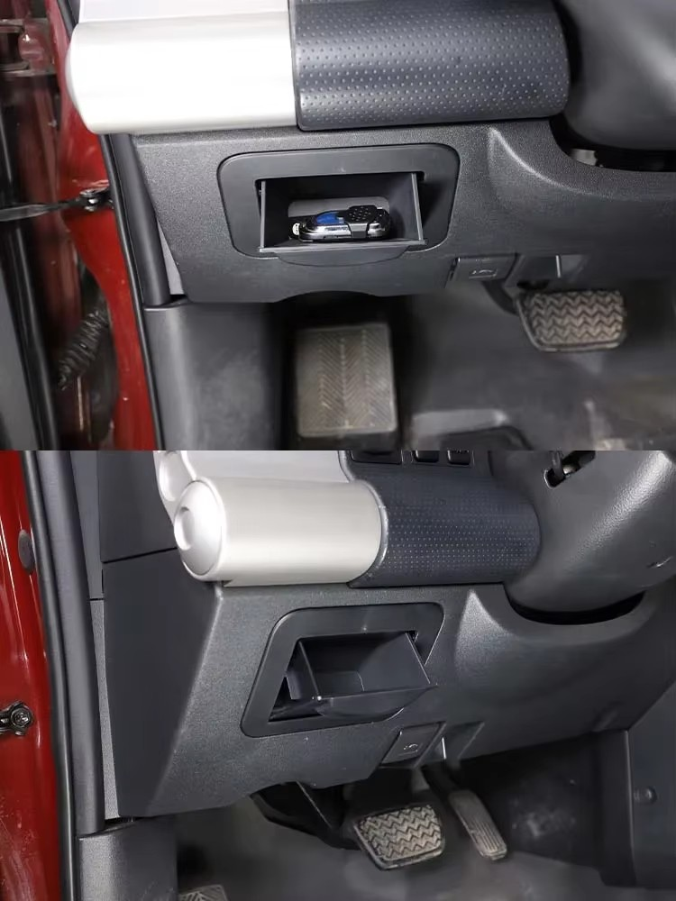 Toyota FJ Cruiser Dashboard Hidden Fuse Storage Box – ABS Black Interior Organizer Trim