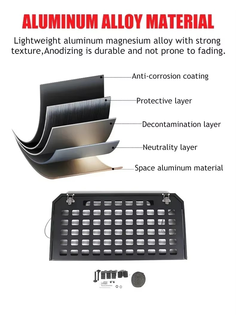 Lexus GX460 / Toyota Land Cruiser Prado 150 (2010–2023) Aluminum MOLLE Foldable Tailgate Storage Rack